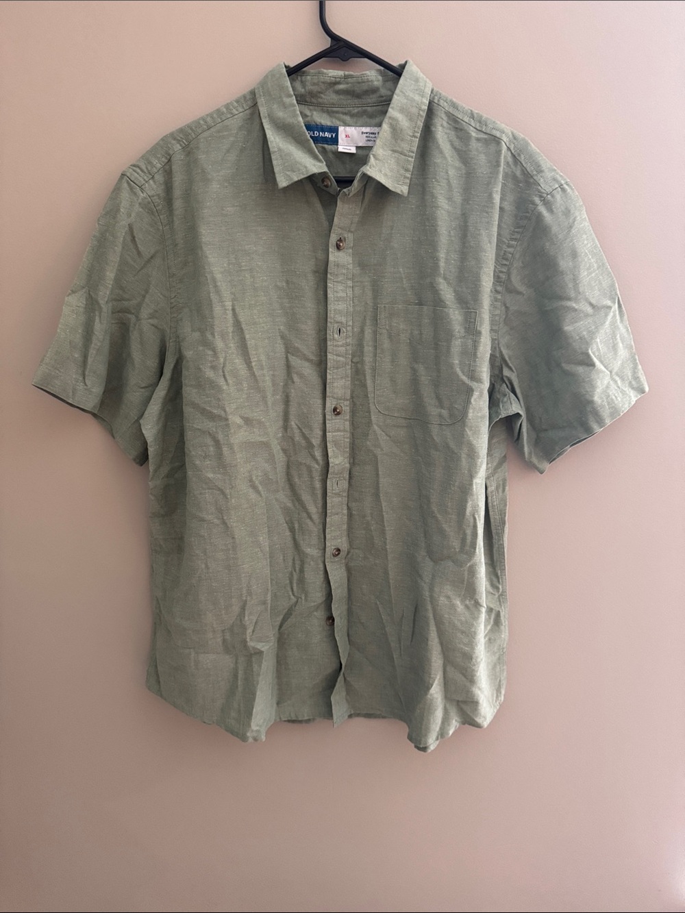 Old Navy Men's Short Sleeve Button-Up Shirt - Light Sage